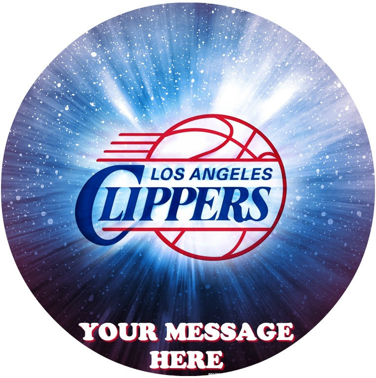 LA Clippers Edible Image Cake Topper Personalized Birthday Sheet Custom Frosting Round Circle