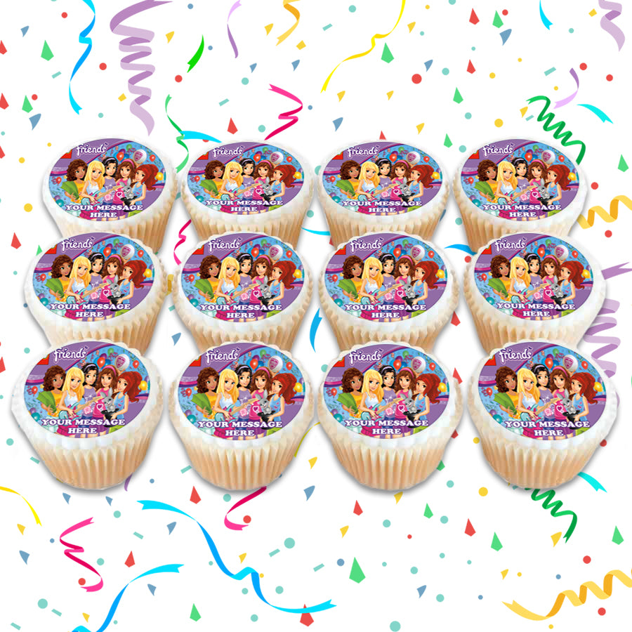 LEGO Friends Edible Cupcake Toppers (12 Images) Cake Image Icing Sugar Sheet