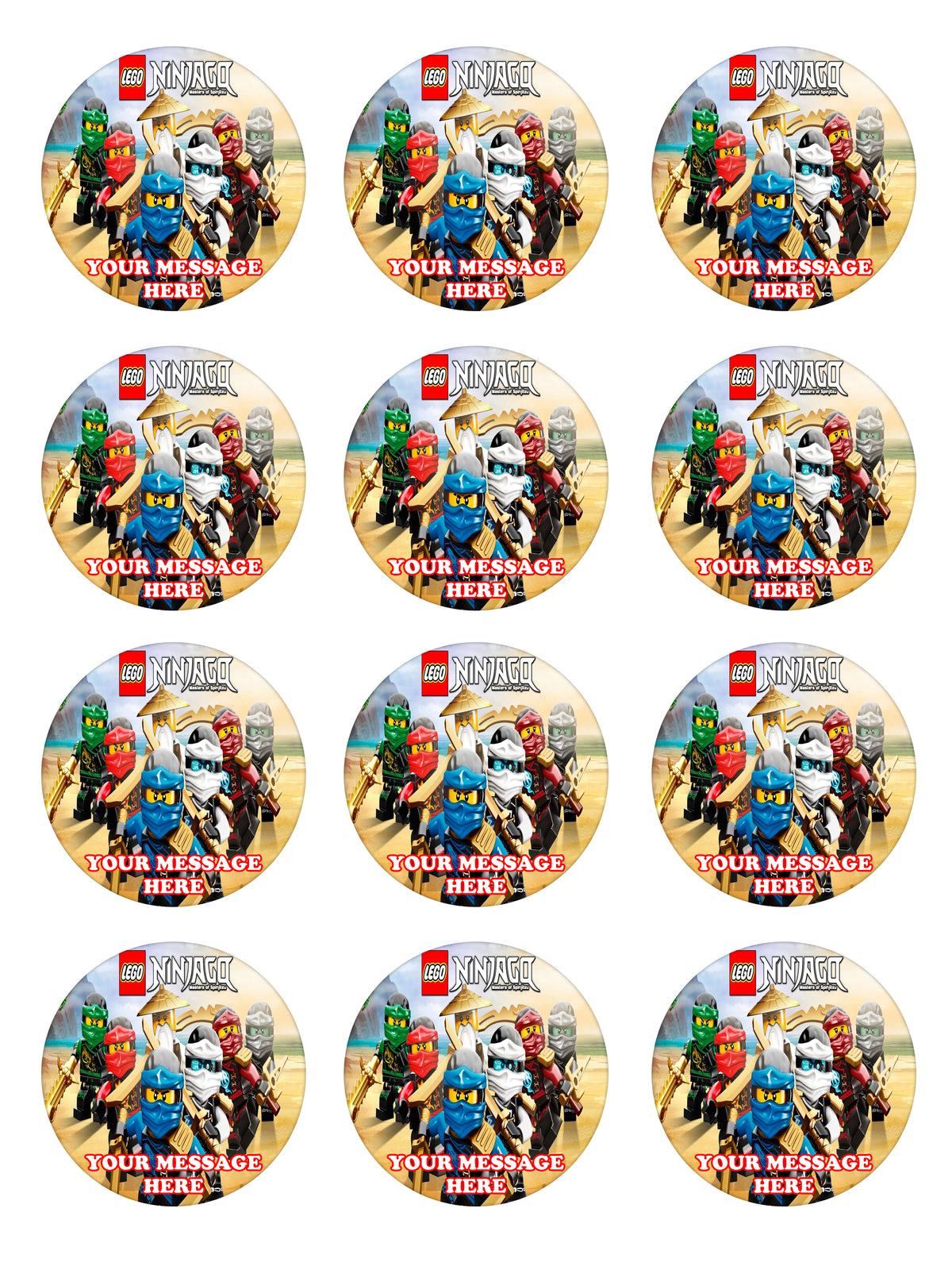 LEGO Ninjago Edible Cupcake Toppers (12 Images) Cake Image Icing Sugar Sheet