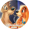 Lady And The Tramp Edible Image Cake Topper Personalized Birthday Sheet Custom Frosting Round Circle