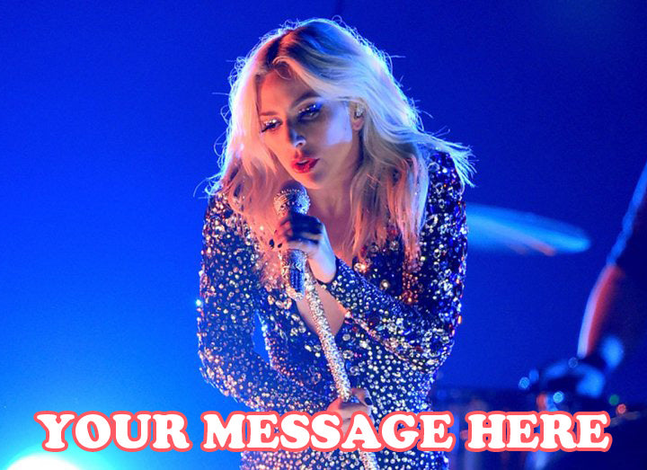 Lady Gaga Edible Image Cake Topper Personalized Birthday Sheet Decoration Custom Party Frosting Transfer Fondant