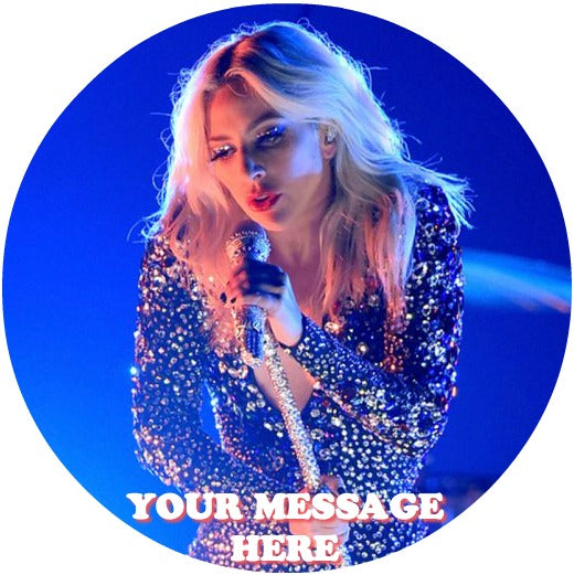 Lady Gaga Edible Image Cake Topper Personalized Birthday Sheet Custom Frosting Round Circle