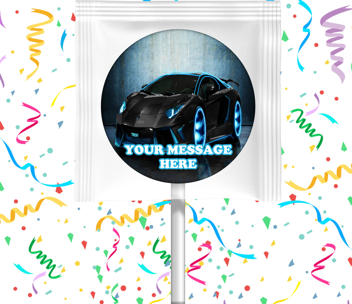 Lamborghini Lollipops Party Favors Personalized Suckers 12 Pcs