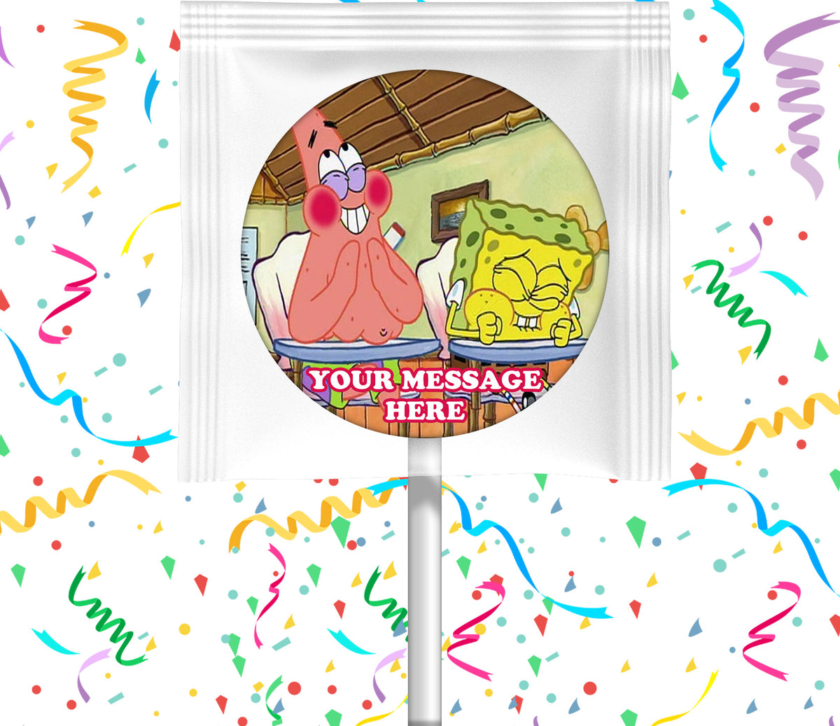 Spongebob Squarepants Lollipops Party Favors Personalized Suckers 12 Pcs