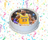 LeBron James Edible Image Cake Topper Personalized Birthday Sheet Custom Frosting Round Circle