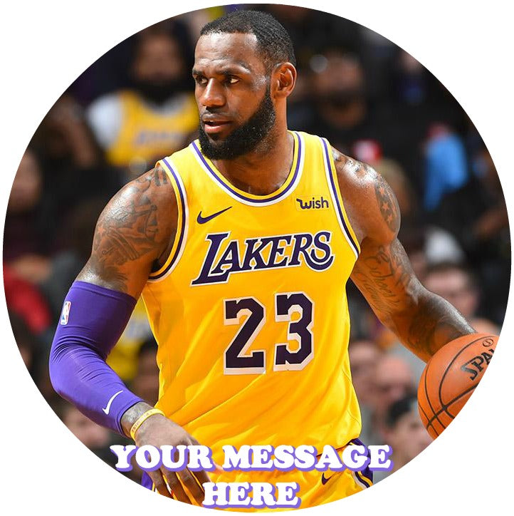 LeBron James Edible Image Cake Topper Personalized Birthday Sheet Custom Frosting Round Circle