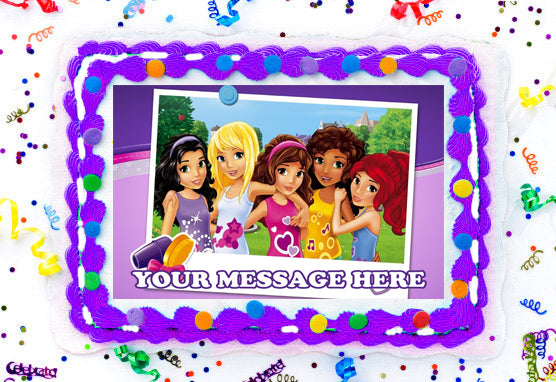 LEGO Friends Edible Image Cake Topper Personalized Birthday Sheet Decoration Custom Party Frosting Transfer Fondant