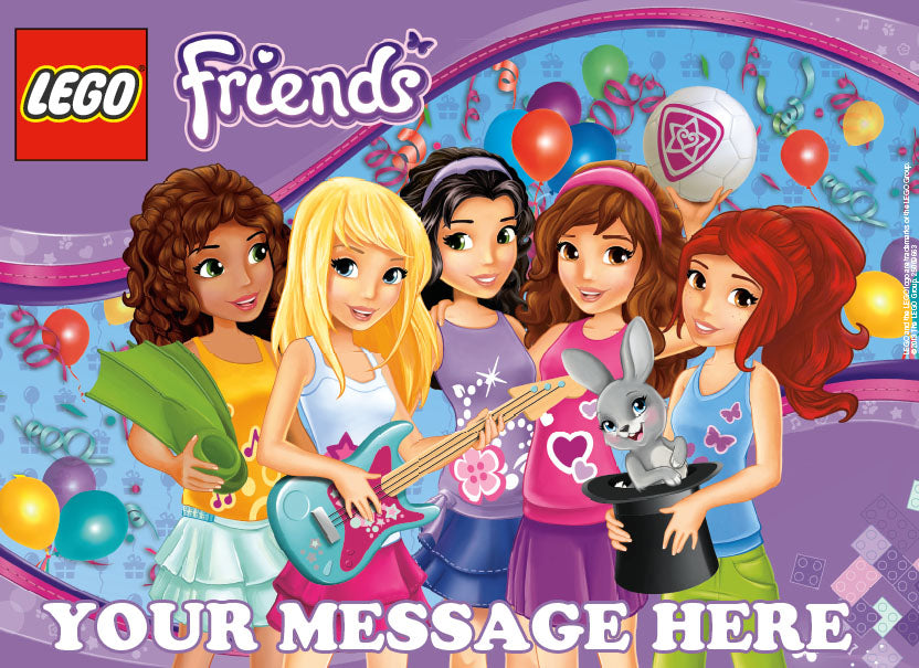LEGO Friends Edible Image Cake Topper Personalized Birthday Sheet Decoration Custom Party Frosting Transfer Fondant