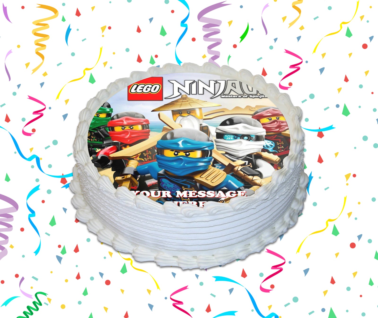 LEGO Ninjago Edible Image Cake Topper Personalized Birthday Sheet Custom Frosting Round Circle
