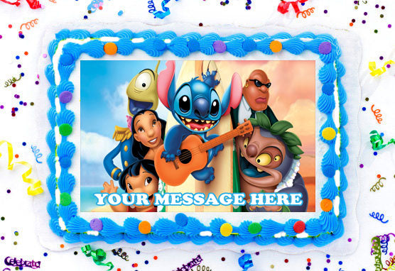 Lilo & Stitch Edible Image Cake Topper Personalized Birthday Sheet