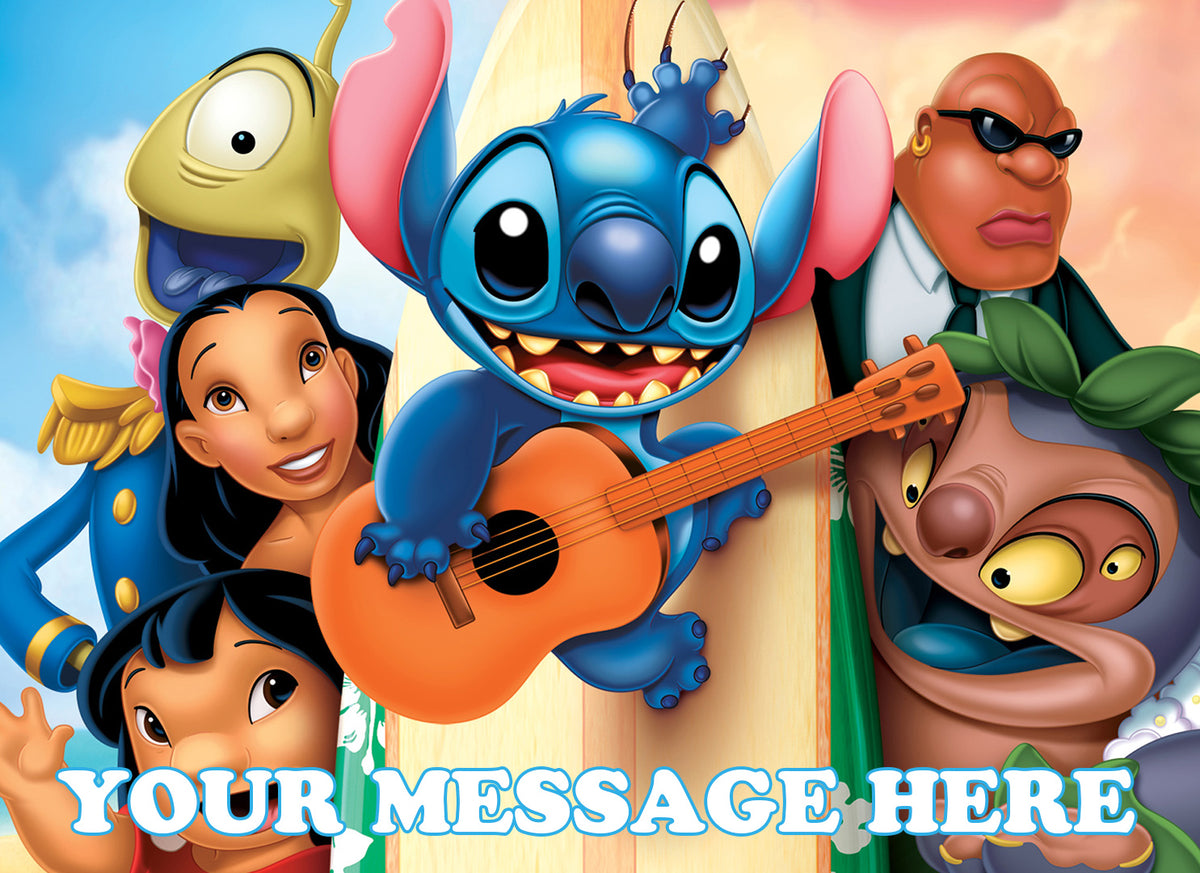 Lilo & Stitch Edible Image Cake Topper Personalized Birthday Sheet Decoration Custom Party Frosting Transfer Fondant