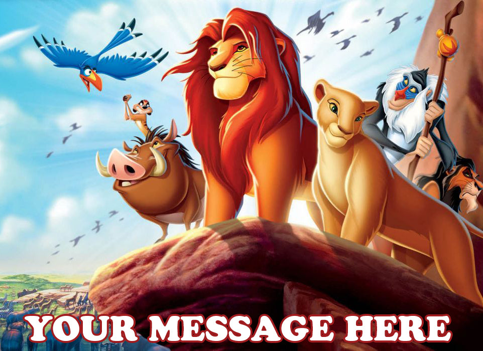 Lion King Edible Image Cake Topper Personalized Birthday Sheet Decoration Custom Party Frosting Transfer Fondant