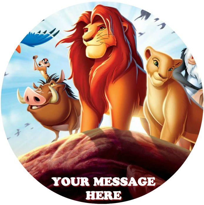 Lion King Edible Image Cake Topper Personalized Birthday Sheet Custom Frosting Round Circle