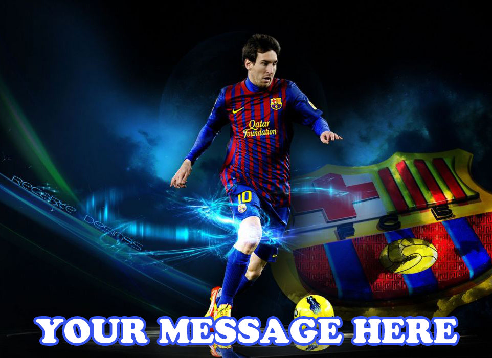 Lionel Messi Edible Image Cake Topper Personalized Birthday Sheet Decoration Custom Party Frosting Transfer Fondant