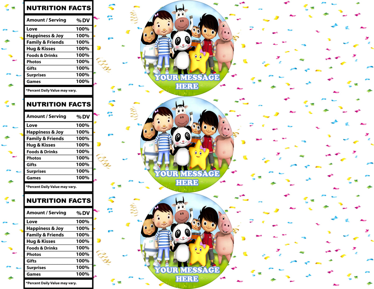 Little Baby Bum Water Bottle Stickers 12 Pcs Labels Party Favors Supplies Decorations