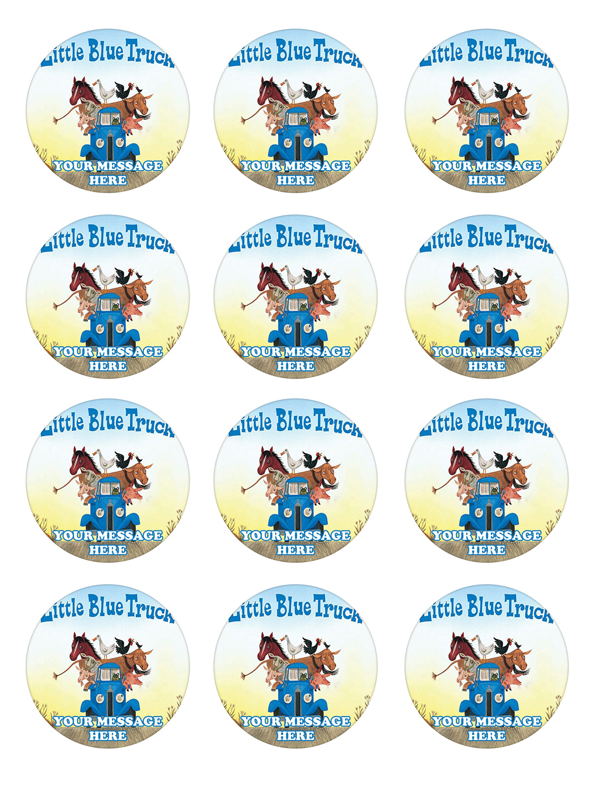 Little Blue Truck Edible Cupcake Toppers (12 Images) Cake Image Icing Sugar Sheet