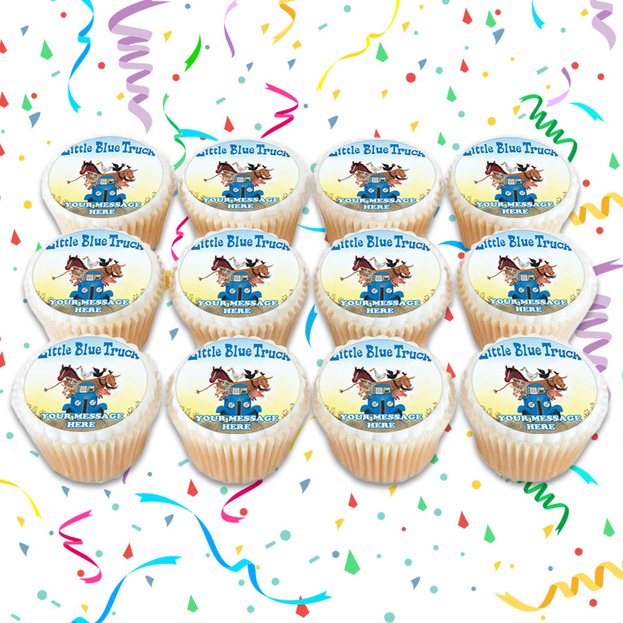 Little Blue Truck Edible Cupcake Toppers (12 Images) Cake Image Icing Sugar Sheet