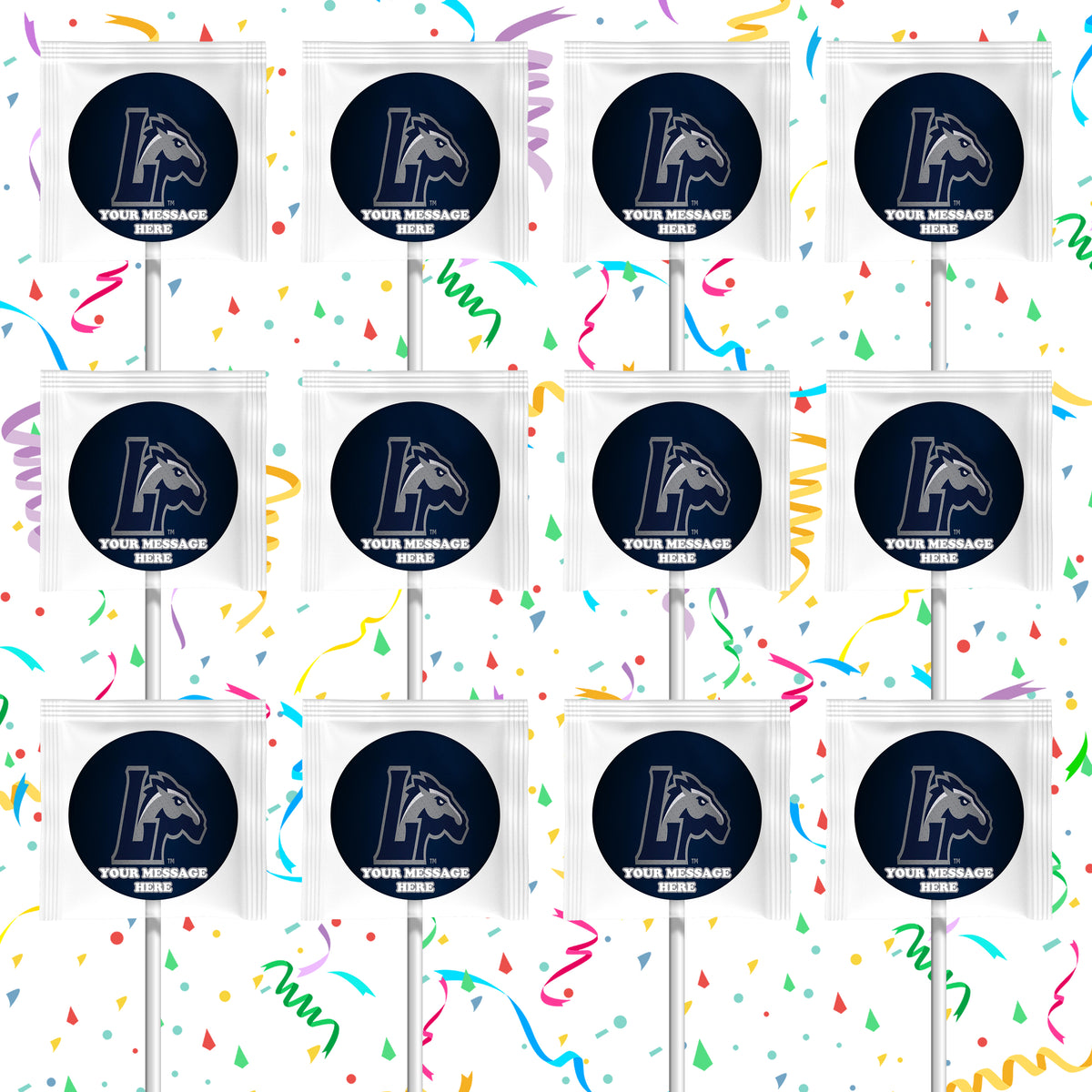 Longwood Lancers Lollipops Party Favors Personalized Suckers 12 Pcs