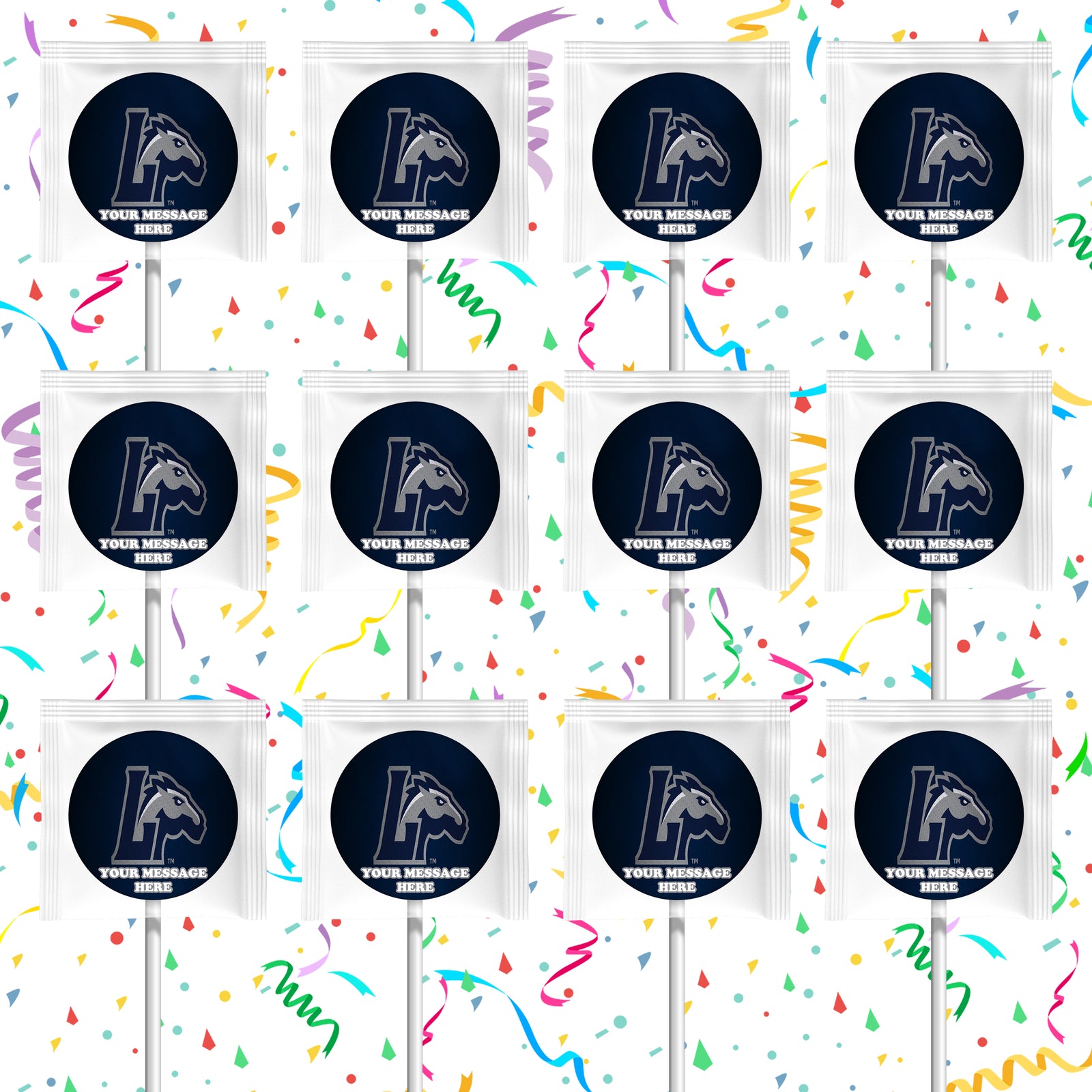 Longwood Lancers Lollipops Party Favors Personalized Suckers 12 Pcs