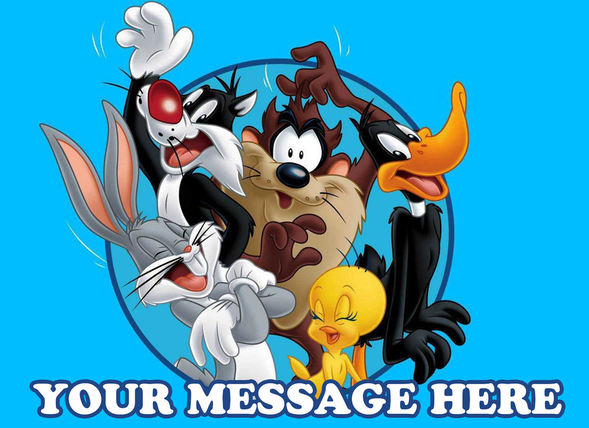 Looney Tunes Edible Image Cake Topper Personalized Birthday Sheet Decoration Custom Party Frosting Transfer Fondant