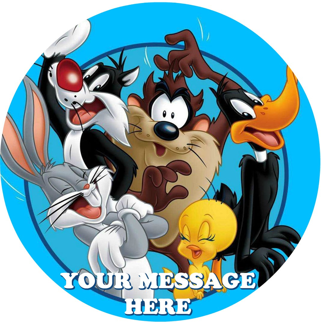 Looney Tunes Edible Image Cake Topper Personalized Birthday Sheet Custom Frosting Round Circle