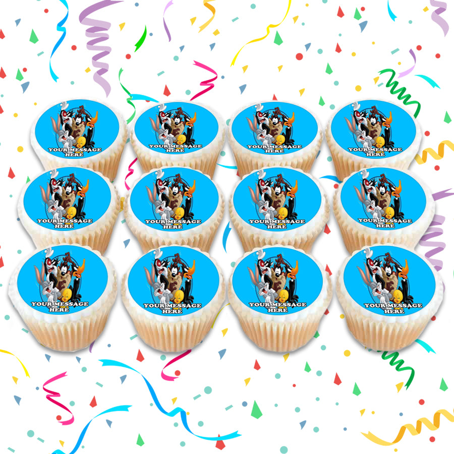 Looney Tunes Edible Cupcake Toppers (12 Images) Cake Image Icing Sugar Sheet