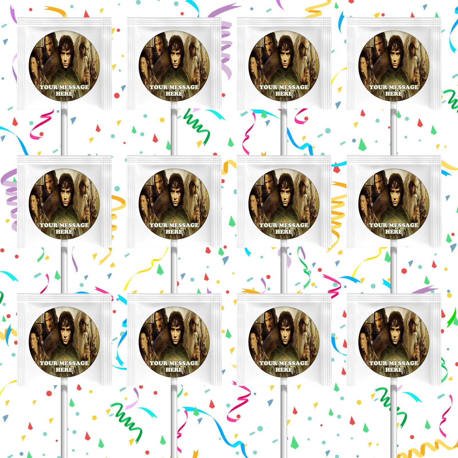Lord Of The Rings Lollipops Party Favors Personalized Suckers 12 Pcs