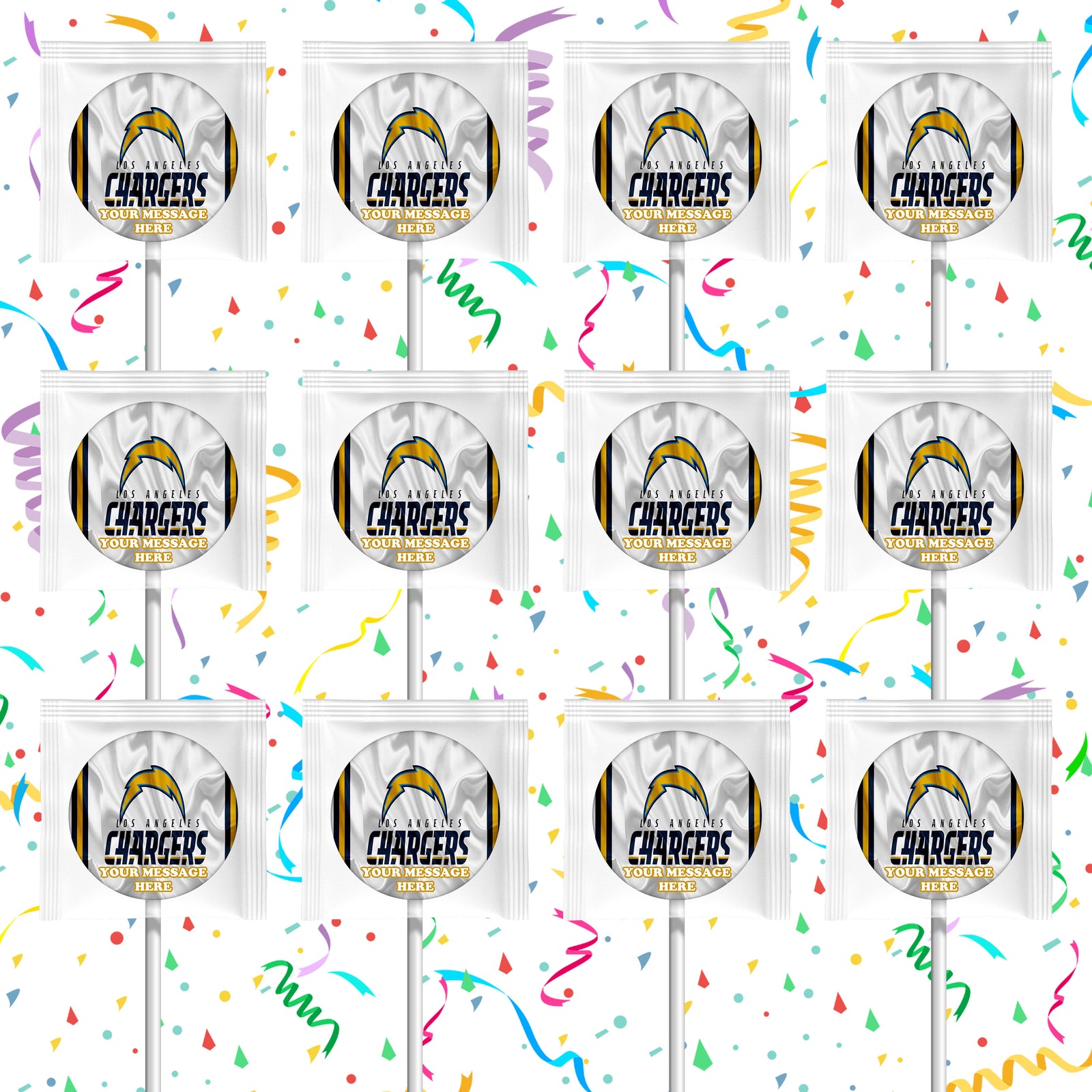 Los Angeles Chargers Lollipops Party Favors Personalized Suckers 12 Pcs