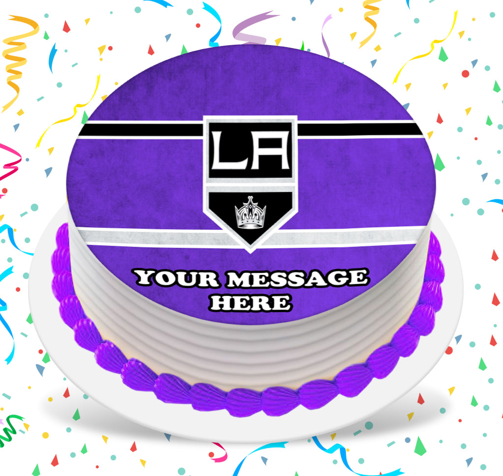 Los Angeles Kings Edible Image Cake Topper Personalized Birthday Sheet Custom Frosting Round Circle