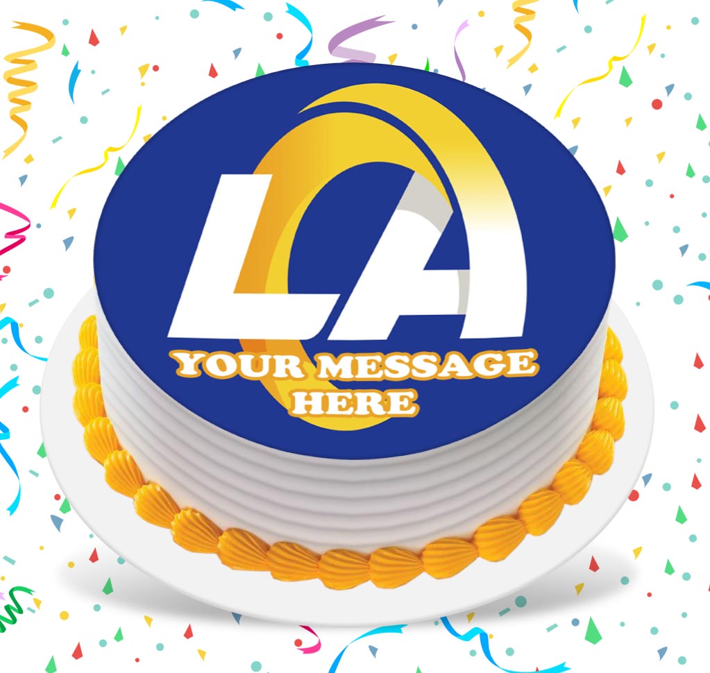 Los Angeles Rams Edible Image Cake Topper Personalized Birthday Sheet Custom Frosting Round Circle