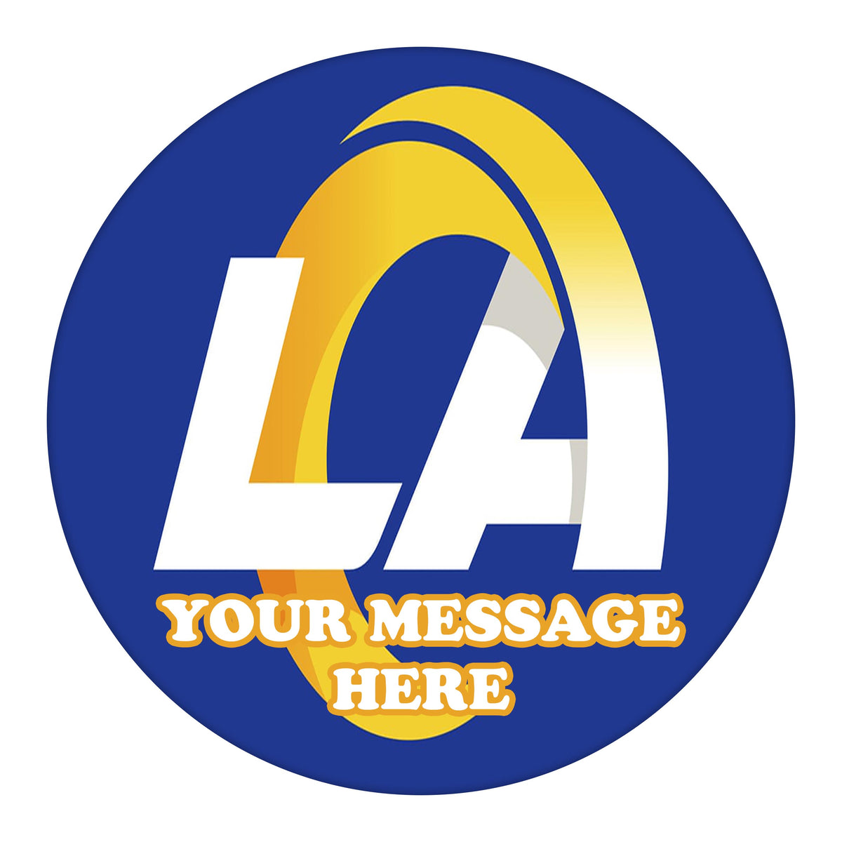 Los Angeles Rams Edible Image Cake Topper Personalized Birthday Sheet Custom Frosting Round Circle
