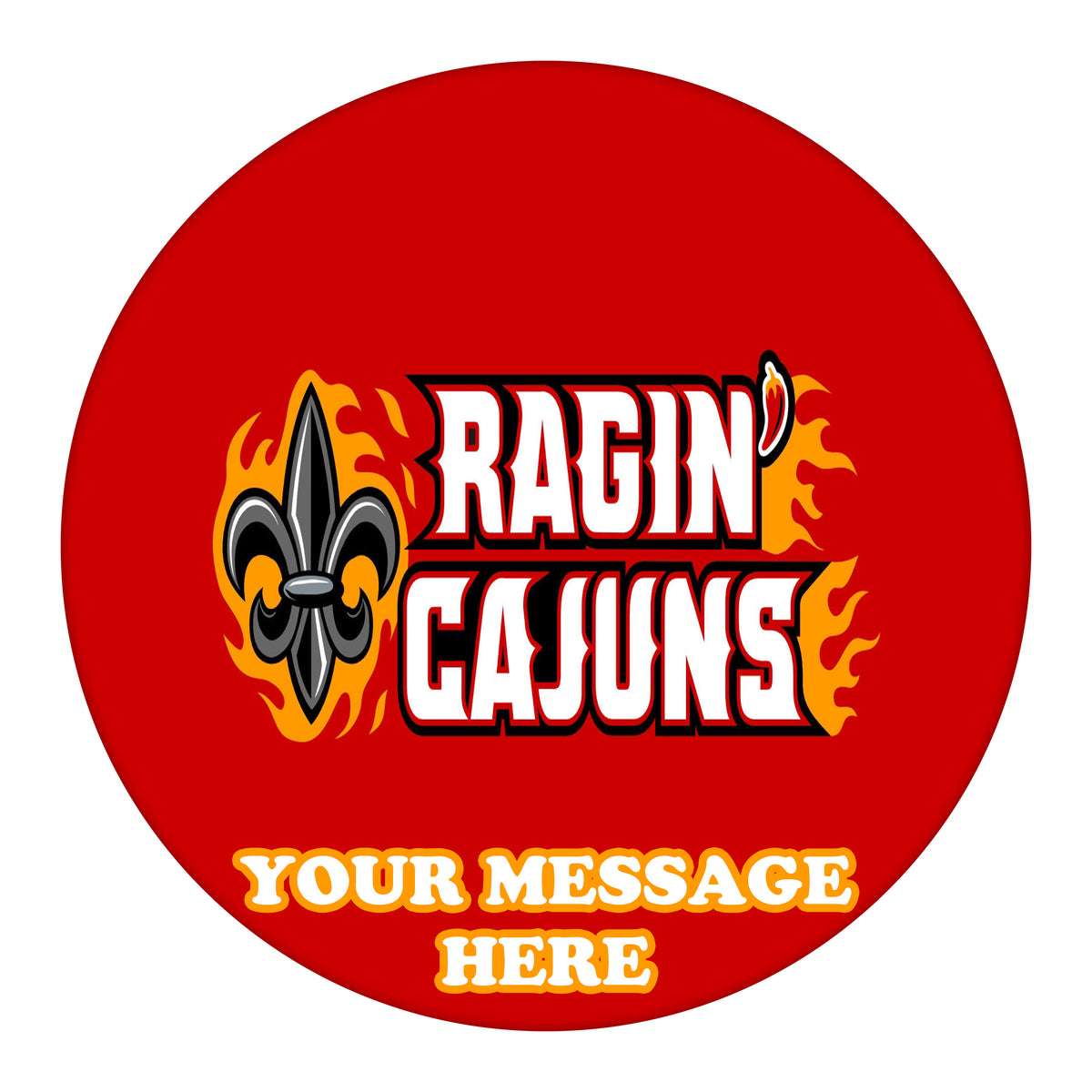 Louisiana Ragin' Cajuns Edible Image Cake Topper Personalized Birthday Sheet Custom Frosting Round Circle
