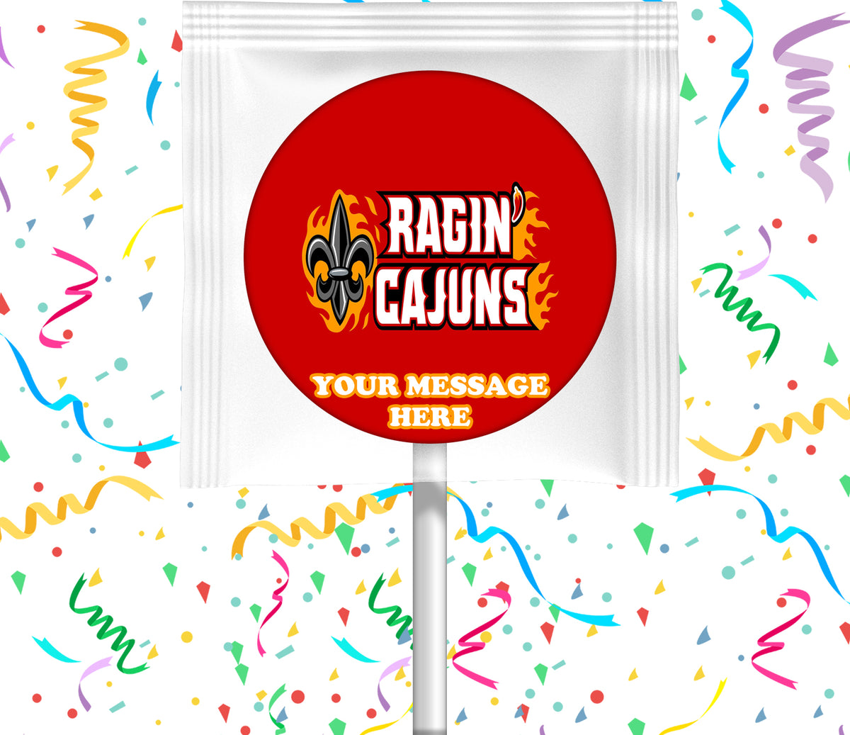 Louisiana Ragin Cajuns Lollipops Party Favors Personalized Suckers 12 Pcs