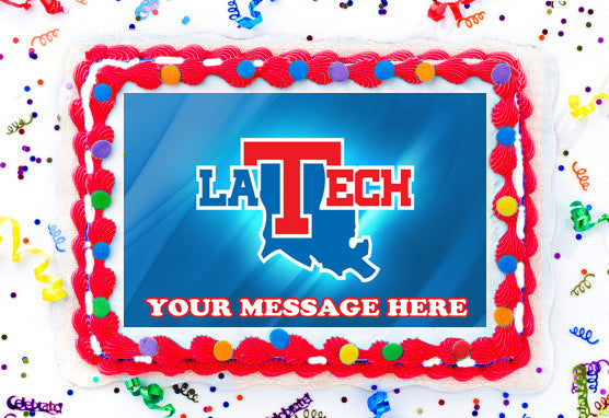 Louisiana Tech University Edible Image Cake Topper Personalized Birthday Sheet Decoration Custom Party Frosting Transfer Fondant