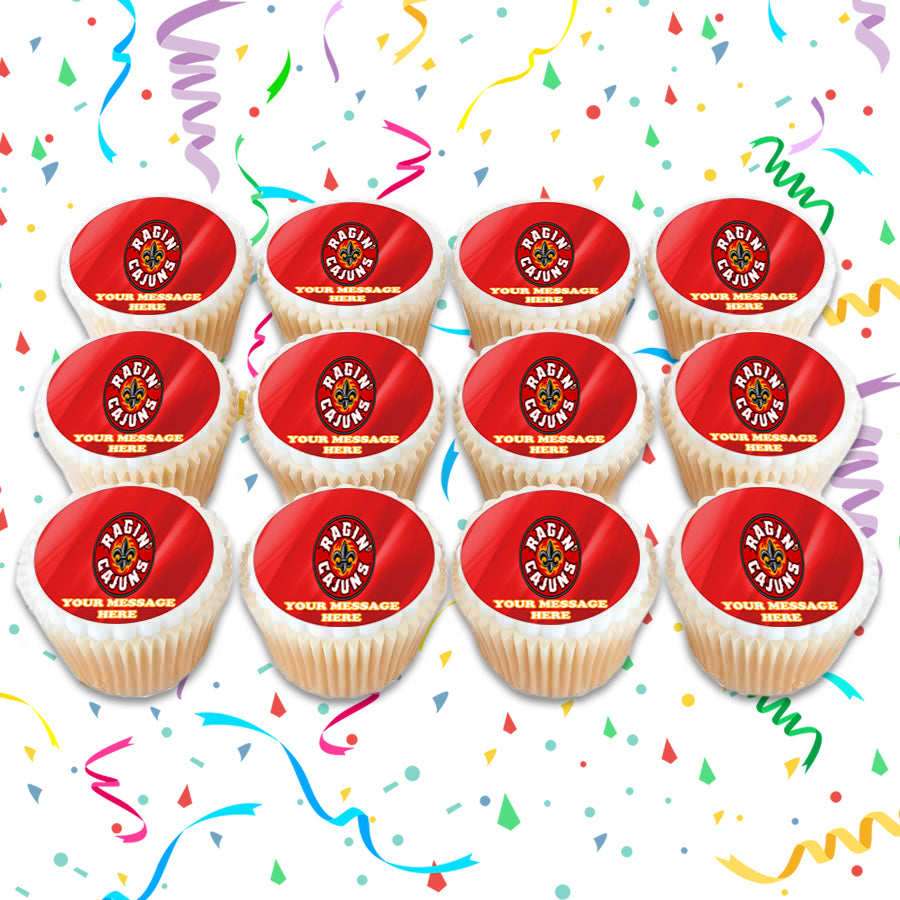 Louisiana Ragin' Cajuns Edible Cupcake Toppers (12 Images) Cake Image Icing Sugar Sheet