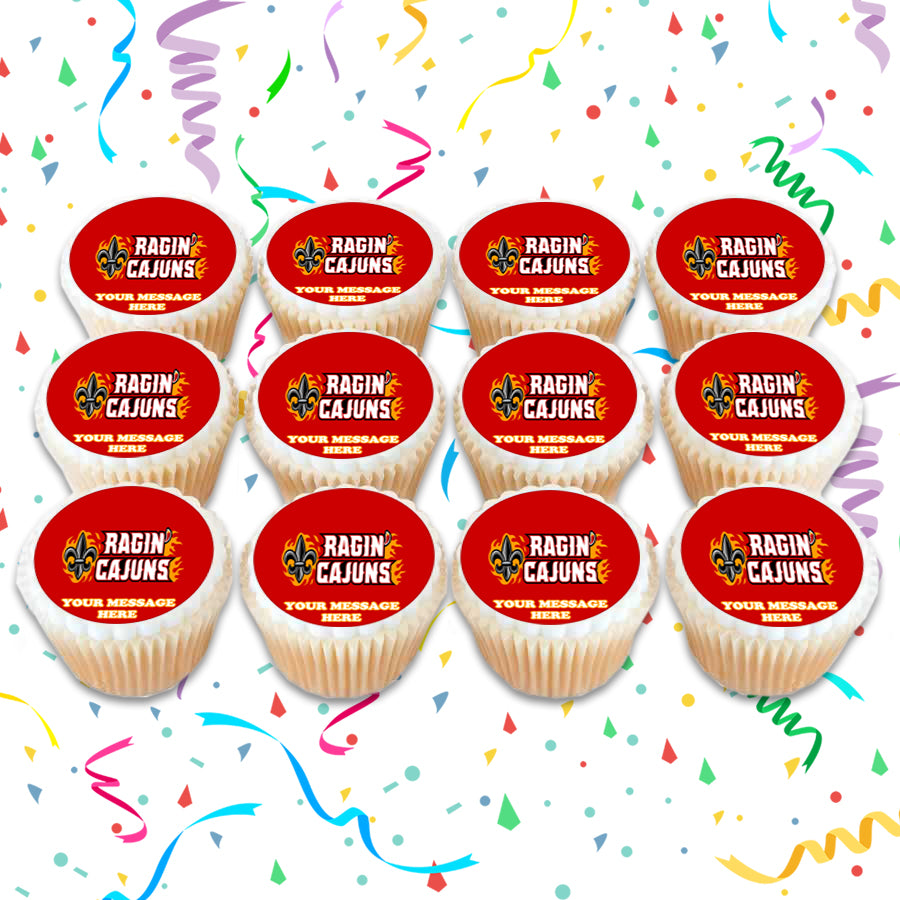 Louisiana Ragin' Cajuns Edible Cupcake Toppers (12 Images) Cake Image Icing Sugar Sheet