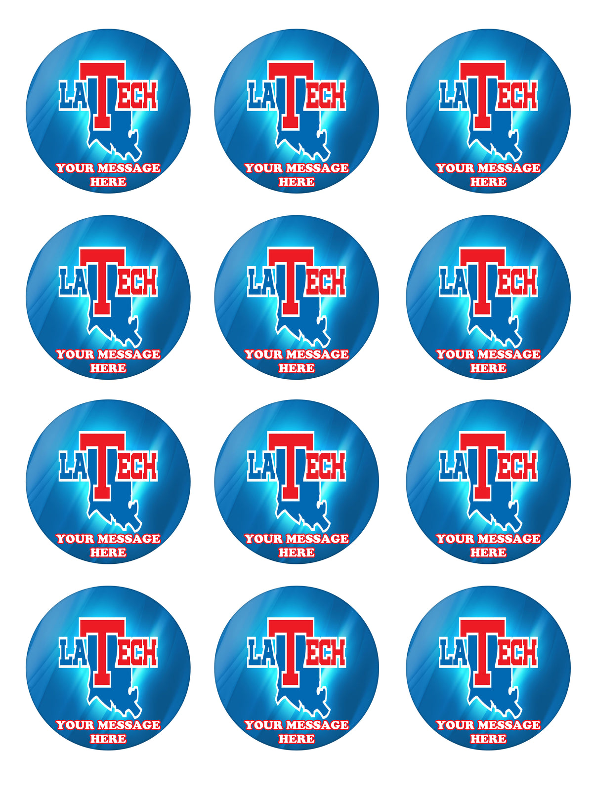 Louisiana Tech University Edible Cupcake Toppers (12 Images) Cake Image Icing Sugar Sheet