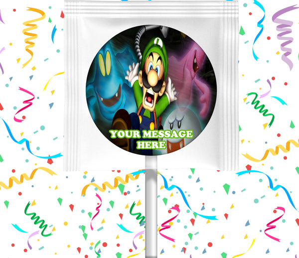 Luigi S Mansion Lollipops Party Favors Personalized Suckers 12 Pcs Partycreationz