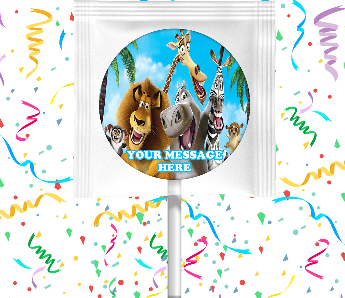 Madagascar Lollipops Party Favors Personalized Suckers 12 Pcs