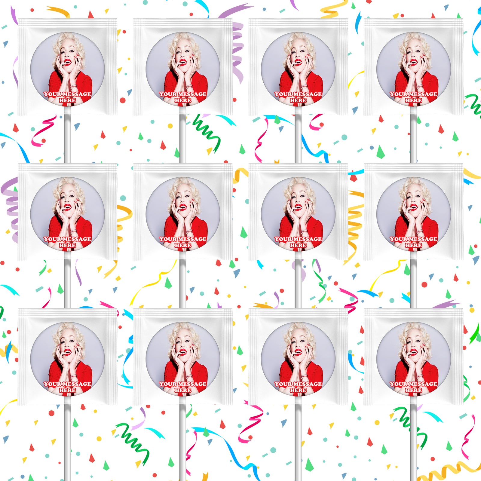 Madonna Lollipops Party Favors Personalized Suckers 12 Pcs