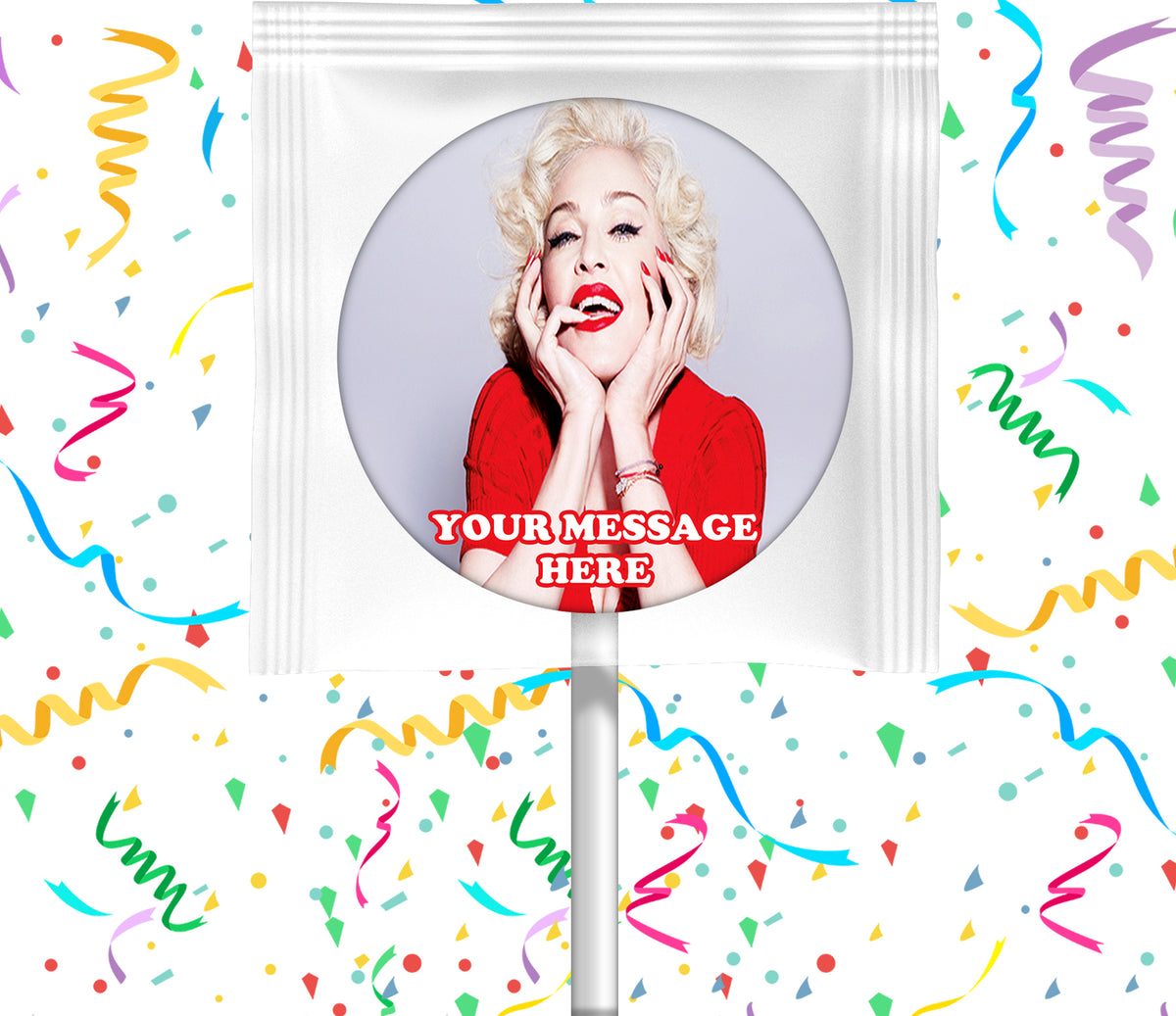 Madonna Lollipops Party Favors Personalized Suckers 12 Pcs
