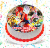 Mario Kart Edible Image Cake Topper Personalized Birthday Sheet Custom Frosting Round Circle