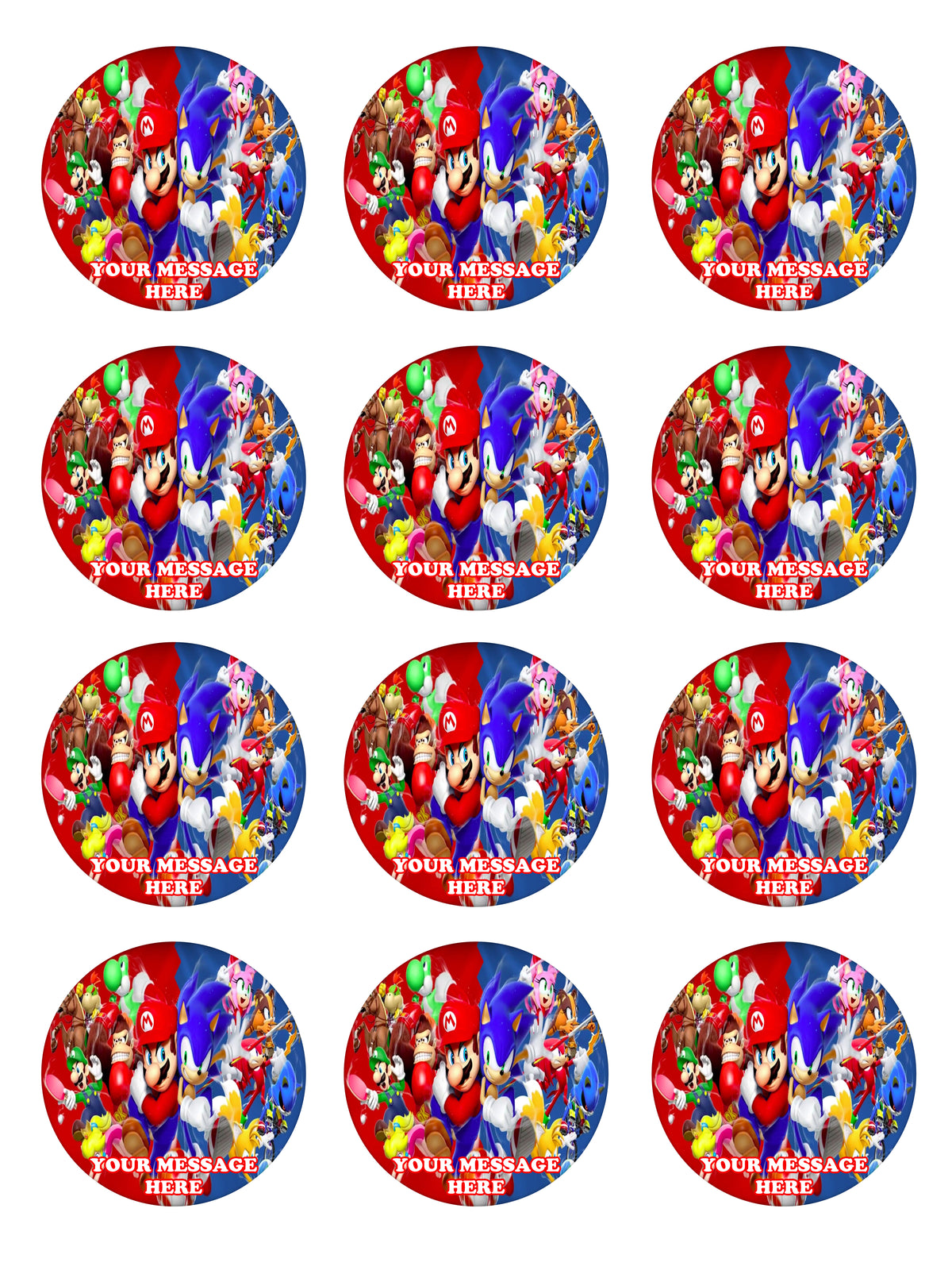 Mario & Sonic At The Olympic Games Edible Cupcake Toppers (12 Images) Cake Image Icing Sugar Sheet