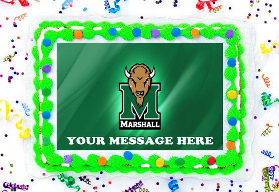 Marshall Thundering Herd Edible Image Cake Topper Personalized Birthday Sheet Decoration Custom Party Frosting Transfer Fondant