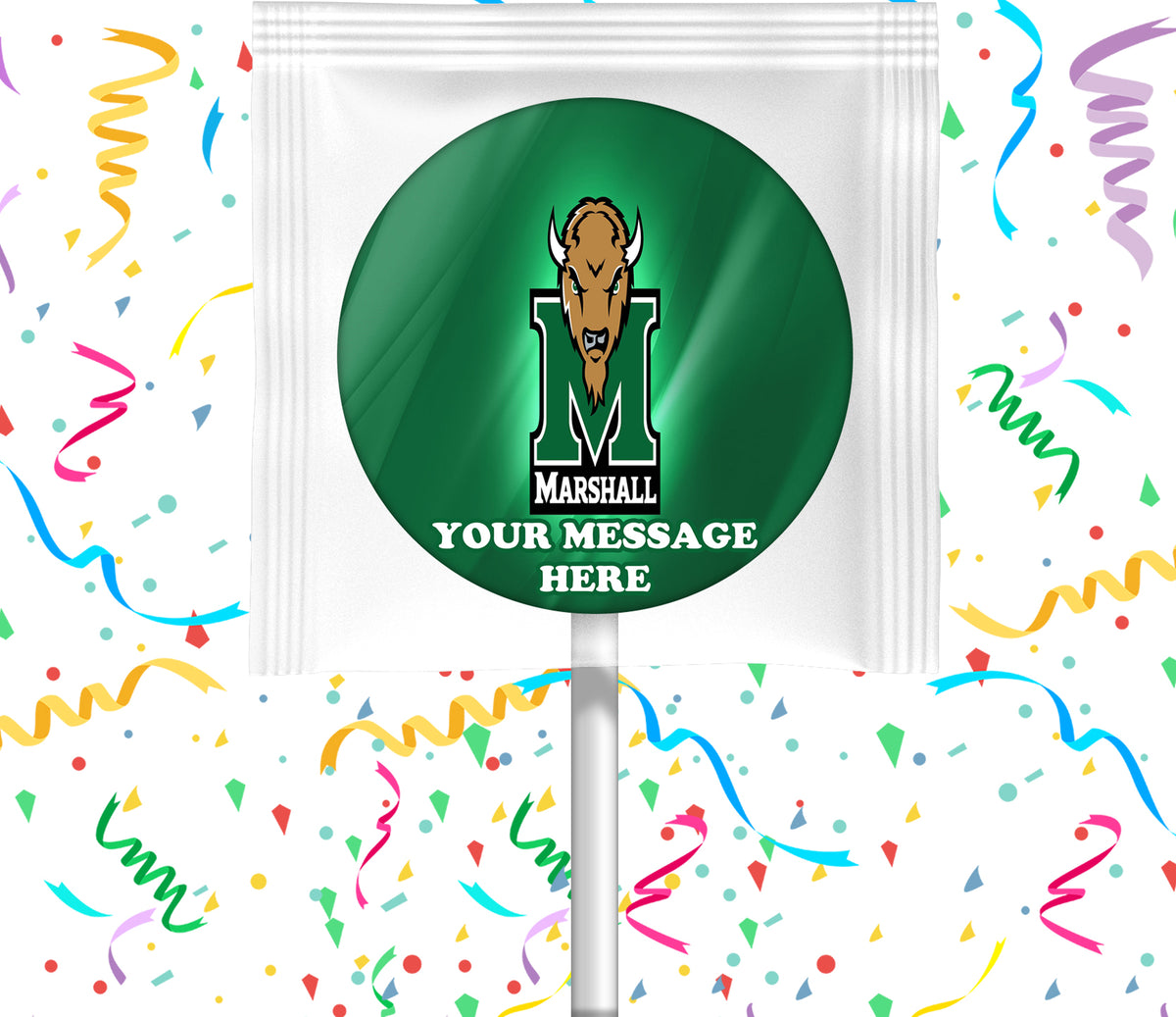 Marshall Thundering Herd Lollipops Party Favors Personalized Suckers 12 Pcs