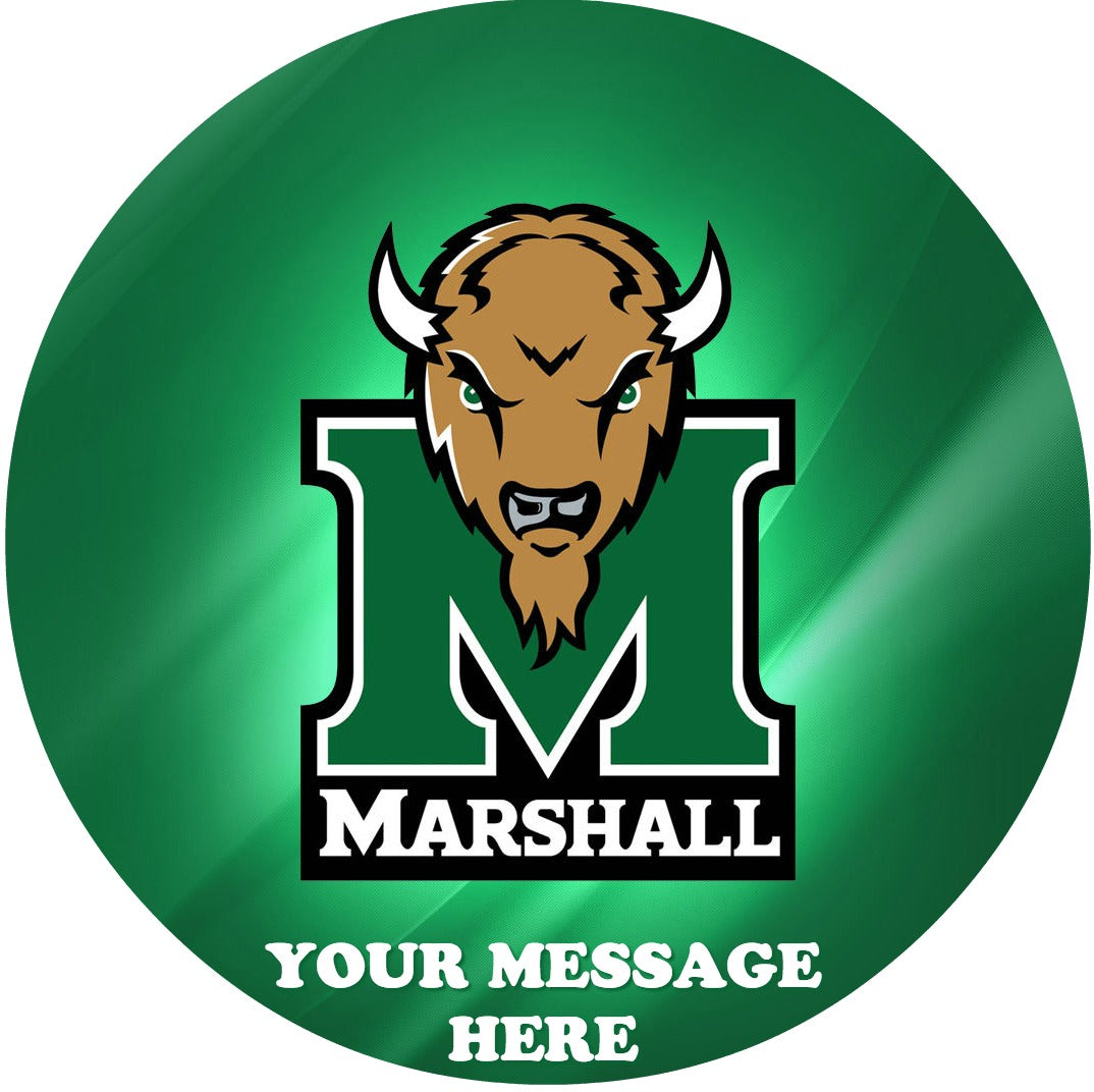 Marshall Thundering Herd Edible Image Cake Topper Personalized Birthday Sheet Custom Frosting Round Circle