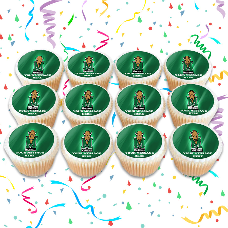 Marshall Thundering Herd Edible Cupcake Toppers (12 Images) Cake Image Icing Sugar Sheet