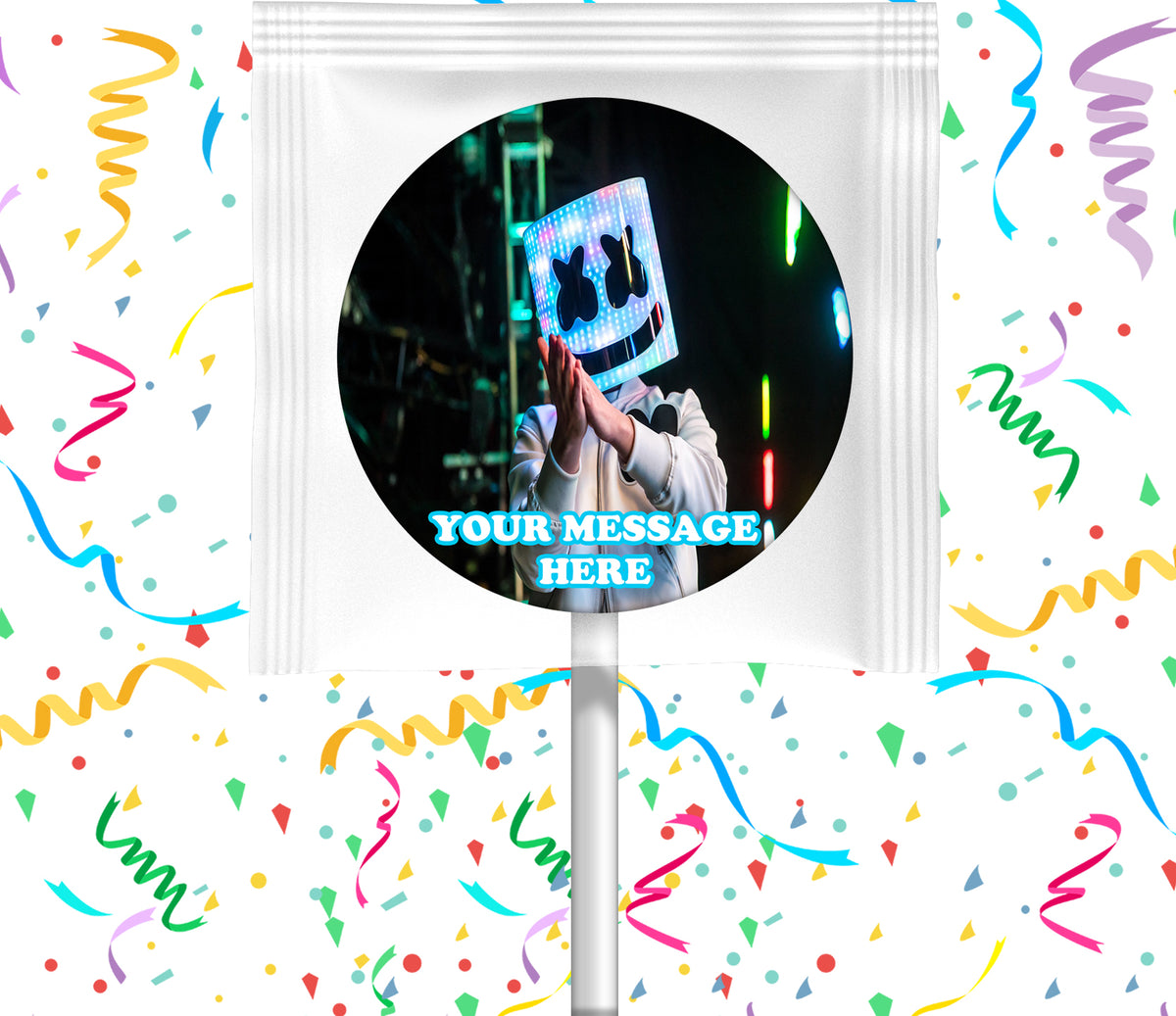 Marshmello Lollipops Party Favors Personalized Suckers 12 Pcs