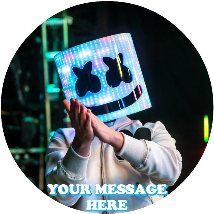 Marshmello Edible Image Cake Topper Personalized Birthday Sheet Custom Frosting Round Circle