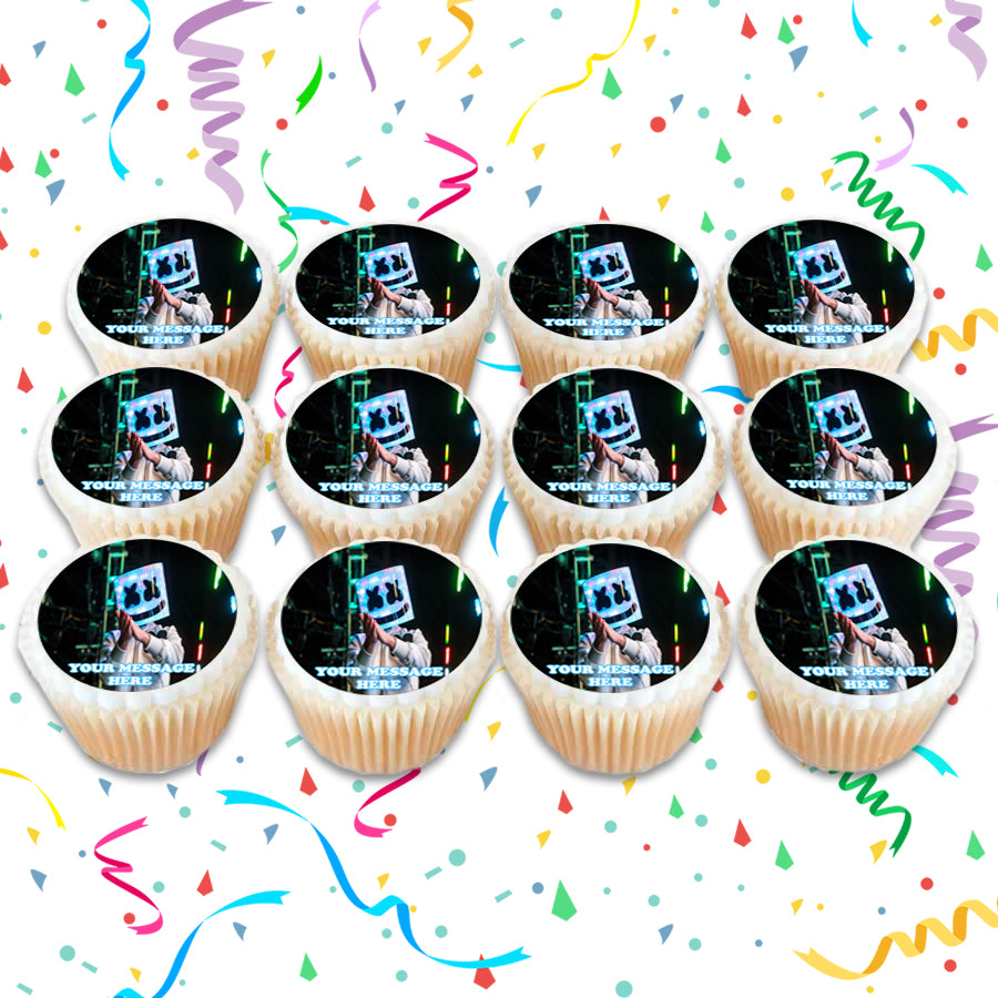 Marshmello Edible Cupcake Toppers (12 Images) Cake Image Icing Sugar Sheet